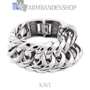 Verlenen Herinnering Koor Rvs heren armband "Xavi" 3 cm breed. - RVS-Armbandenshop.nl