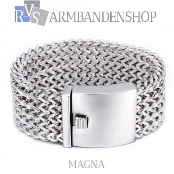 de eerste hoesten spoel Rvs armband "Magna". - RVS-Armbandenshop.nl